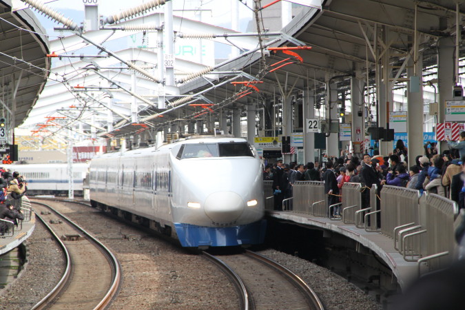 463 Jr山陽新幹線 岡山駅 100系ひかりのラストラン 岡山県 天空への線路道